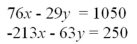 Solve each of the following pairs of equations to three-figure accuracy. a)   b)  