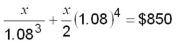 Solve for x to five-figure accuracy:  