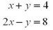 Use the graphical method to solve the following pair of equations.  