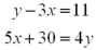 Use the graphical method to solve the following pair of equations.  