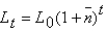Suppose population growth is given by   ,where L0 is the population today,   Is the population in t periods,and   Is the population constant growth rate.If we do not know what value   Takes but do know the values of   ,   ,and t,we can calculate   By punching __________ into our calculator. A)    B)    C)    D)    E)   