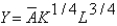 In the Cobb-Douglas production function   ,defining y = Y/L as output per person and k = K/L as capital per person,the per person production function is: A)    . B)    . C)    . D)    . E) none of the above