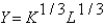 If the production function is    ,then in per worker terms,it can be written as    .