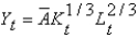 The production function used in the Solow model is: A)    . B)    . C)    . D)    . E)    .