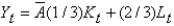 The production function used in the Solow model is: A)    . B)    . C)    . D)    . E)    .
