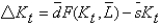 A change in the capital stock,    ,can be expressed as a function of the saving rate,    ,output    ,the capital stock,    ,and the depreciation rate by    ,as    .