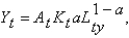 Defining the growth of variable zt as gz,in the combined Solow-Romer model,the growth rate of total output,using the production function   Is given as: A)    . B)    . C)    . D)    . E)    .