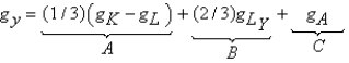 In the growth accounting equation,   Where   Is the growth rate of variable   ,B represents __________,while C is called __________. A) labor composition;capital accumulation B) the contribution from capital;the (Solow) residual C) labor composition;the (Solow) residual D) educational attainment;labor composition E) none of the above