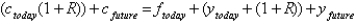 The intertemporal budget constraint is written as:    .
