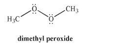 Using curved arrow formalism, show the homolytic cleavage of the O-O bond in dimethyl peroxide. Draw the products of the reaction, including all lone pairs and unpaired electrons. 