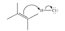 Draw the structure that results from the mechanistic step shown here.  