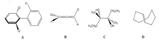 For the following compounds determine if a) they have one or more stereogenic atoms and b) they are chiral.  