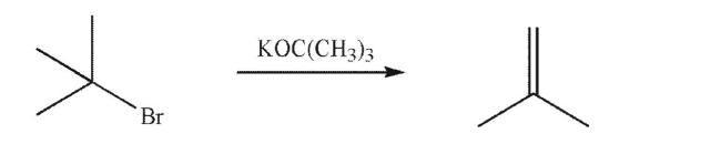 What will happen to the rate of the reaction below if the concentration of potassium tert-butoxide is doubled?   A) The rate will double. B) The rate will triple. C) The rate will quadruple. D) The rate will increase by a factor of 1.5. E) The rate will remain the same.