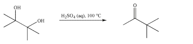 The reaction shown here is the pinacol rearrangement.It uses patterns of reactivity and mechanism you have already seen.Provide a mechanism to rationalize the formation of the product shown in this reaction.  