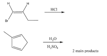 Show the principal product(s) of the following reactions; include stereochemistry as needed.  