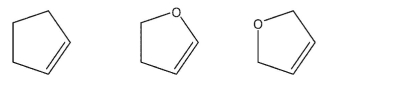 From slowest to fastest, rank these alkenes in order of their reactivity with hydrogen bromide. Draw the expected product(s) from each reaction, indicating major and minor products.  