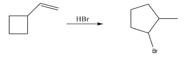 Show the mechanism by which the following reaction occurs.  