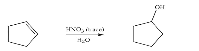 Draw a mechanism to account for the formation of the product of the reaction shown here.  