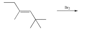 Draw the products of the following reaction.Show stereochemistry and indicate the stereochemical relationship of the products to each other.  