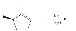 Draw the products of the following reaction.Show stereochemistry and indicate the stereochemical relationship of the products to each other.  