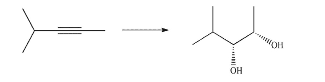 Devise a multistep synthesis of the target molecule from the given starting material.Show the reagents needed for each step and the product of each step.Assume that the target is racemic; only one enantiomer is shown.  