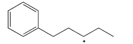 Predict the most likely products of 	β cleavage of the radical shown here and draw an arrow-pushing mechanism to illustrate their formation. 