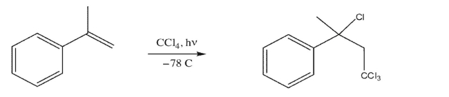Draw the mechanism for the following free radical chain reaction.Clearly indicate initiation and propagation steps; show one possible termination step.  