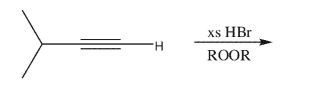 Draw the products of the following reaction; indicate major and minor products.  