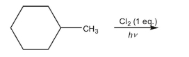 Draw all the constitutional isomers of the monochloroalkane generated from the free radical chlorination of methylcyclohexane.Which of the constitutional isomers would also have stereoisomers?  