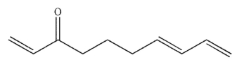 The molecule shown here can undergo an intramolecular Diels-Alder reaction.Draw the product of this reaction.  