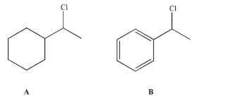 Which of these two molecules is more reactive in an S<sub>N</sub>1 reaction, and why? 