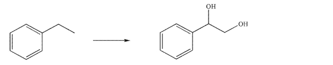 Devise a multistep synthesis for the following transformation.You may use any organic or inorganic reagents of your choice.Show the reagents necessary for each step and the product of each step.  