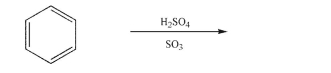 Predict the major organic product and draw the structure of the electrophile in the following reaction.  