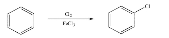 Draw the structure of the electrophile in the reaction shown.  