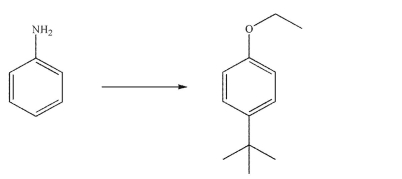 Design a multistep synthesis for the following transformation.You may use any organic or inorganic reagents.Show the reagents needed for each step and the product of each step.  