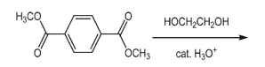 Draw the structure of polyethylene terephtalate (PET), obtained by reaction below:  