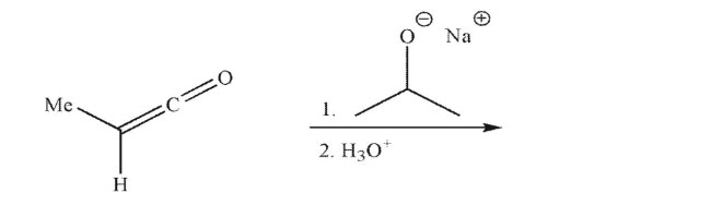 Predict the product of the following reaction conditions and draw a mechanism to rationalize its formation.Include all necessary lone pairs of electrons, curved arrows, and nonzero formal charges.  