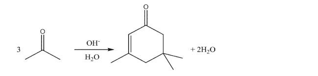 Show the mechanism of the reaction that acetone undergoes in the presence of aqueous base.  