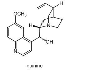 What common heterocycle moiety is present in the structure of alkaloid quinine?  