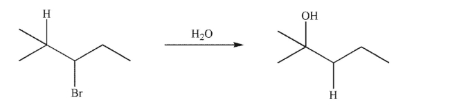 The following solvolysis reaction goes through a hydride shift to give the rearranged product.The hydrogen atom that moves is explicitly shown.   When this hydrogen atom is replaced with a deuterium atom, the rate of reaction slows Considerably.Which of the following conclusions can be drawn correctly from this result? A) The bromide ion leaves before the hydride shift occurs. B) The hydride shift occurs, then the bromide ion leaves. C) The hydride shift occurs at the same time as the bromide ion leaves. D) These data describe the presence of a kinetic isotope effect. E) Both c and d are reasonable conclusions.