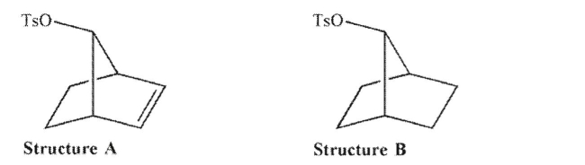 Structure A reacts faster with nucleophiles than structure B.Explain.  