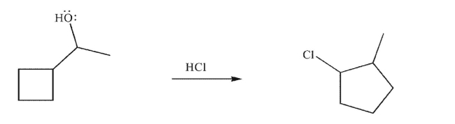 Draw a mechanism to rationalize the following transformation.Show all necessary lone pairs, curved arrows, and nonzero formal charges.  