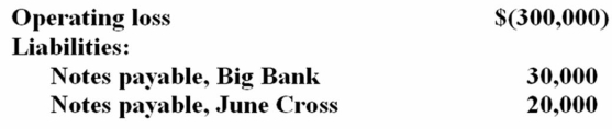 <strong>Funky Chicken is a calendar year S corporation with the following current year information:   On January 1 June Cross bought 60% of Funky Chicken for $45,000. She then loaned the company $20,000. How much of the operating loss may Cross deduct on her Form 1040?</strong> A) $57,000 B) $80,000 C) $65,000 D) $75,000 <div style=padding-top: 35px> 
