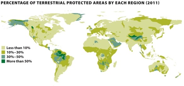 Infographic 13.6,     -In Infographic 13.6, South America has large amount of protected areas. Why do you think these protected areas are especially important to the biodiversity of Earth?