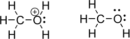 Oxygen is an important heteroatom found in many organic molecules.Consider methanol and its protonated derivative,shown below.Indicate relevant bond dipoles using dipole arrows.How does an oxygen with a positive charge,called an oxonium species,influence the magnitude of the partial positive charge on the carbon atom? Which oxygen-carbon bond do you think is more difficult to break? Explain.  