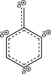 Using line structures,draw the individual resonance contributors from the resonance hybrid structure given here.  