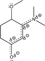Using line structures,deduce individual resonance contributors from the resonance hybrid structure given here.  