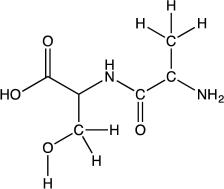 Identify the functional groups present in the structure of the dipeptide shown below.In your answer,do not use  alkane.   