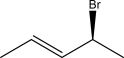 What is the IUPAC name for the following molecule?   A) (S,E ) -4-Bromopent-2-ene B) (S,Z ) -4-Bromopent-2-ene C) (R,E ) -4-Bromopent-2-ene D) (R,Z ) -4-Bromopent-2-ene E) (R,Z ) -2-Bromopent-4-ene