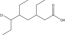 What is the IUPAC name for the following molecule?   A) 6-Chloro-3,5-diethylhelptanoic acid B) 3-Chloro-4,6-diethylheptanoic acid C) 3-Chloro-4,6-diethyloctanoic acid D) 6-Chloro-3,5-diethyloctanoic acid E) 1-Chloro-1,3,5-triethyloctanoic acid